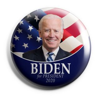 Biden 2020 with American Flag Campaign Button (BIDEN-602)
